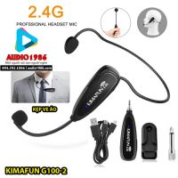 Micro Kimafun G100-2 wireless 2.4G không dây đeo tai, cài ve áo sử dụng đa năng cho loa kéo, amply, mixer, điện thoại, máy tính, laptop